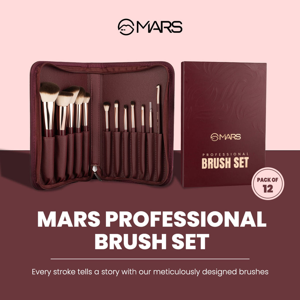 MARS Cosmetics Professional Makeup Brush - Set Of 12 | Grocsy