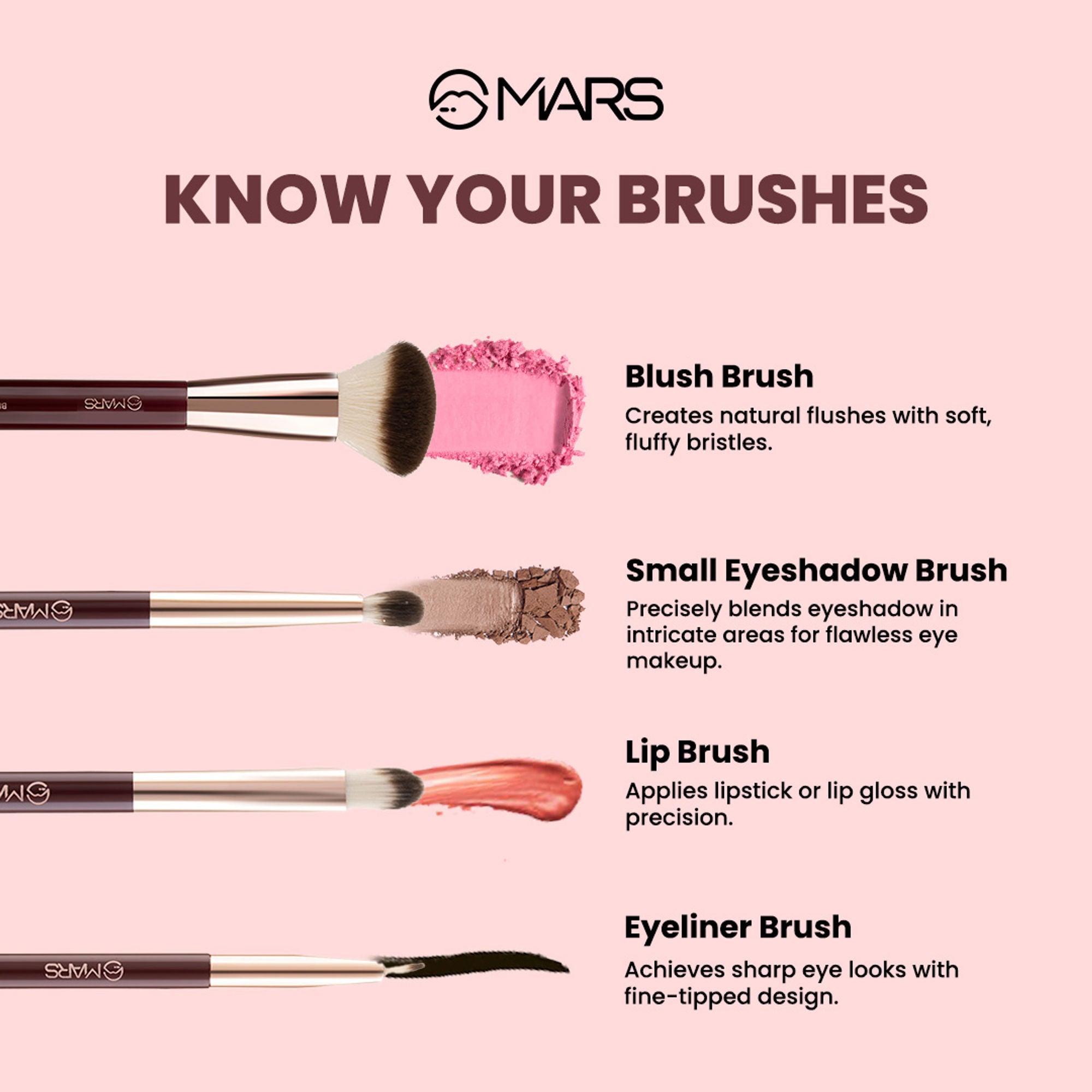 MARS Cosmetics Professional Makeup Brush - Set Of 12 | Grocsy