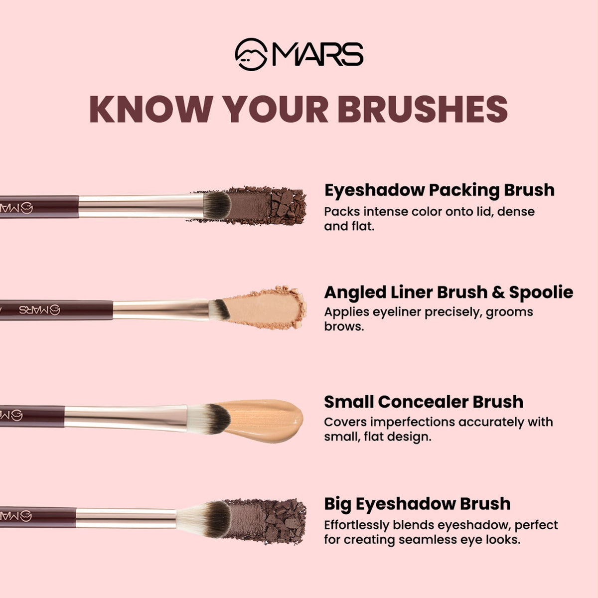 MARS Cosmetics Professional Makeup Brush - Set Of 12 | Grocsy