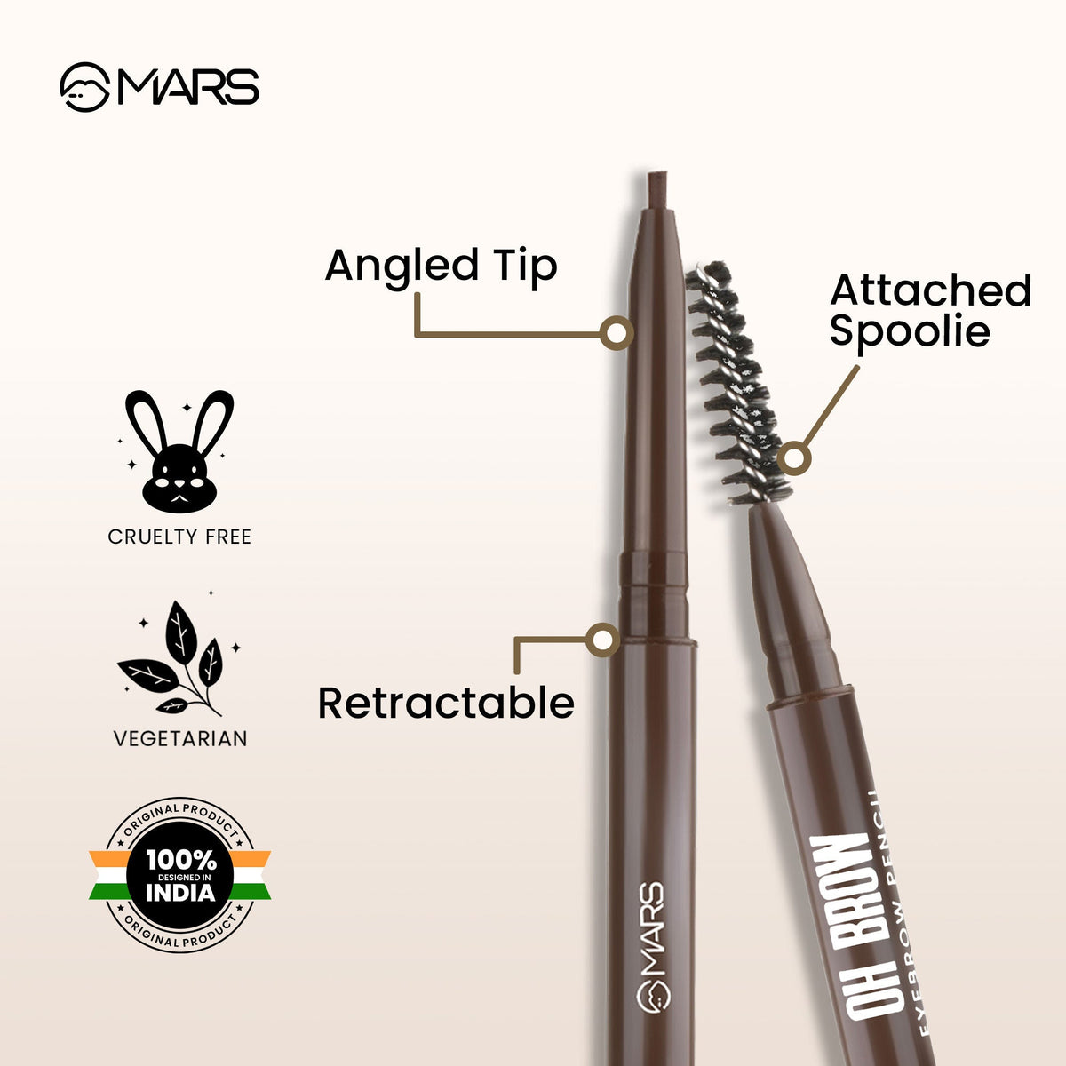 MARS Cosmetics Oh Brow Eyebrow Pencil - Black | Grocsy