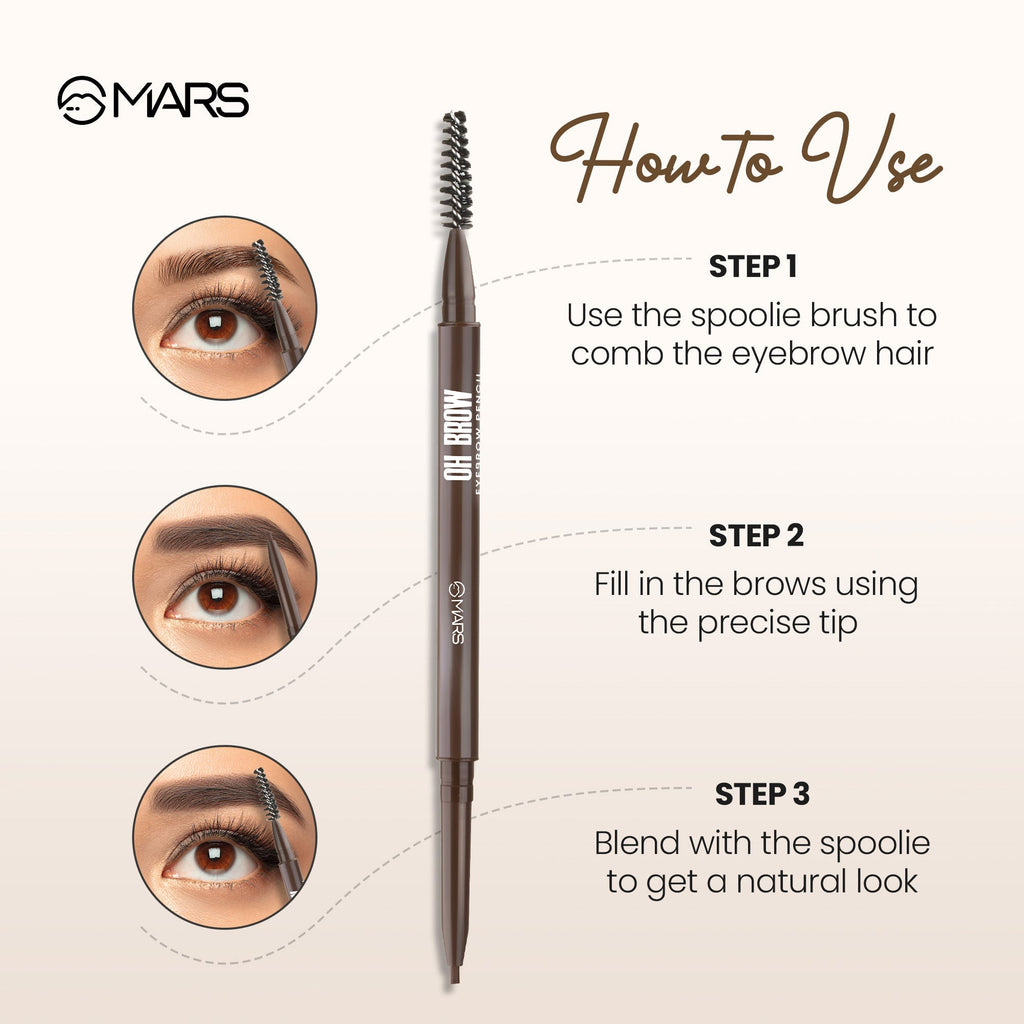 MARS Cosmetics Oh Brow Eyebrow Pencil - Black | Grocsy