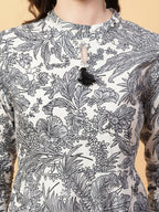 Joban Fashion Grey Cotton Printed & Hand Work Dress | Grocsy