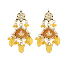 Nuyug Amber Glory Ethnic Earrings & Maang Tikka Set | Grocsy