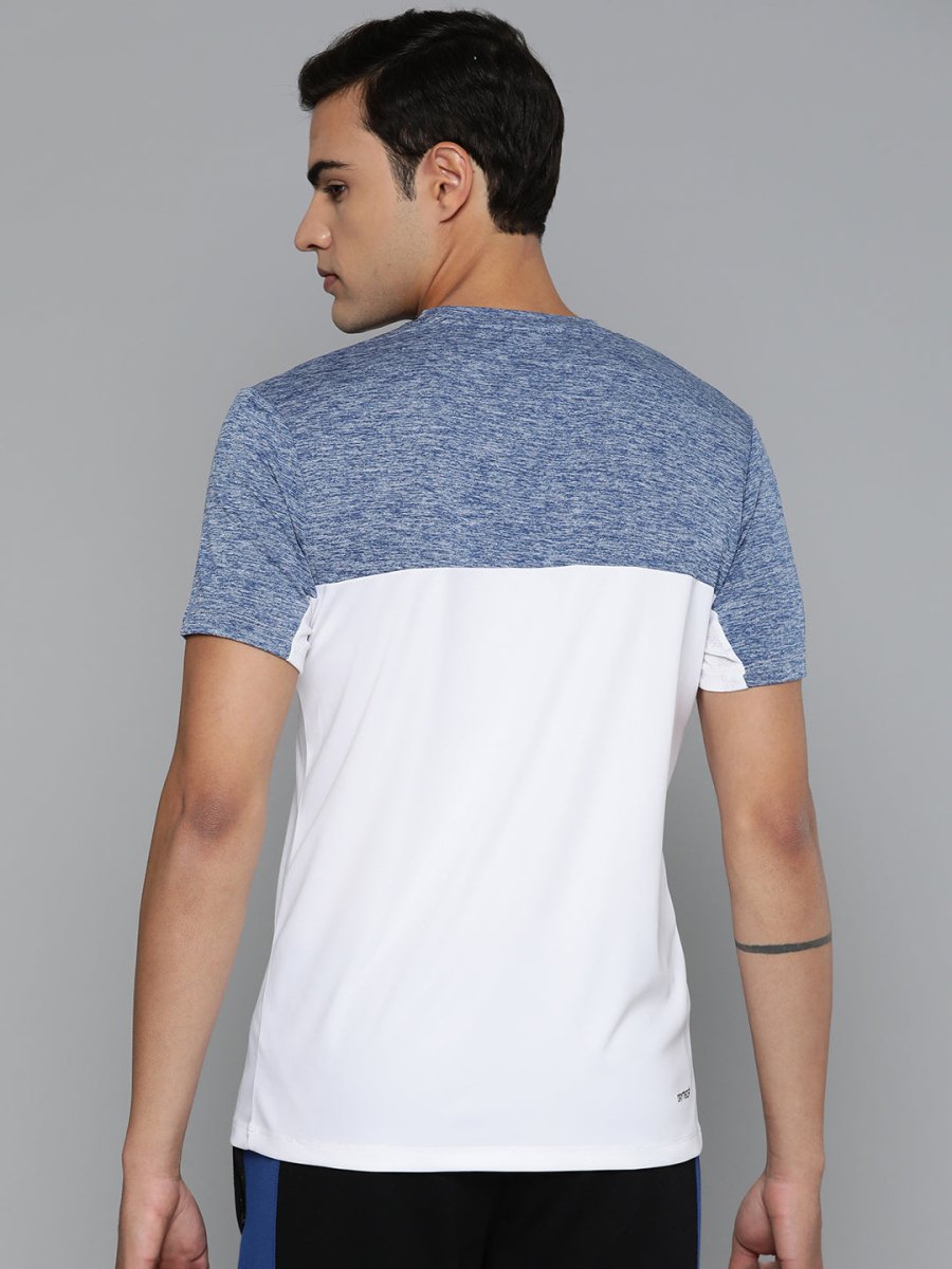 Alcis Men Colourblocked Dry Tech Slim Fit Sports T-shirt | Grocsy