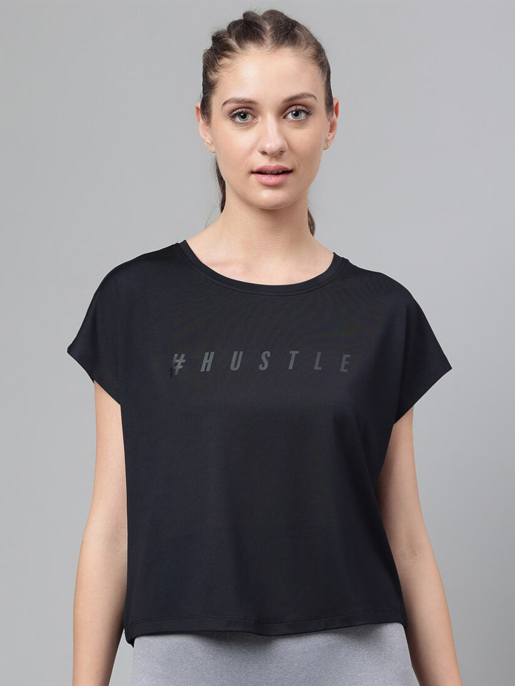 MKH Typography Printed Extended Sleeves Dri-FIT Relaxed Fit T-shirt | Grocsy