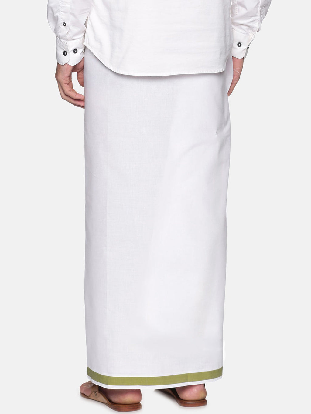 Sethukrishna Men White Solid Cotton Regular Dhoti | Grocsy