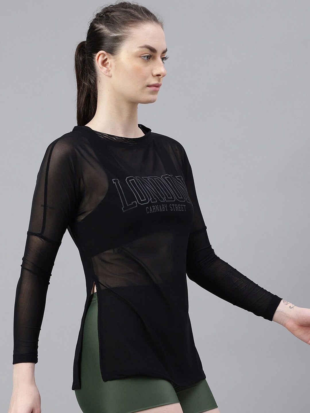 MKH Typography Printed Long Sleeves Dri-FIT Relaxed Fit Sports T-shirt | Grocsy