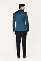 Joban Fashion Green Colored Imported Polyester Fabric Open Prince Coat, Jacket With Pant | Grocsy