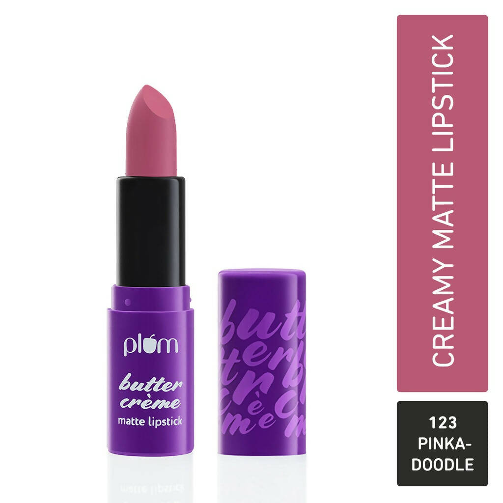 Plum Butter Crème Matte Lipstick Pinkadoodle - 123 (Brownish Pink) | Grocsy