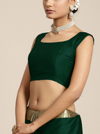 Saree Mall Green & Maroon Zari Silk Blend Uppada Sarees | Grocsy