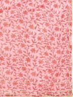Sangria Women Pink & Peach-Coloured Floral Printed Floral Anarkali Kurta | Grocsy