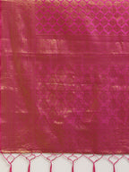 Saree Mall Pink & Gold-Toned Woven Design Zari Silk Blend Banarasi Saree | Grocsy