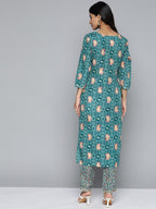 HERE&NOW Floral Printed Regular Kurta with Palazzos | Grocsy