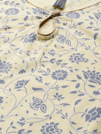 HERE&NOW Women Yellow & Grey Ethnic Motifs Printed Kurta with Trousers | Grocsy