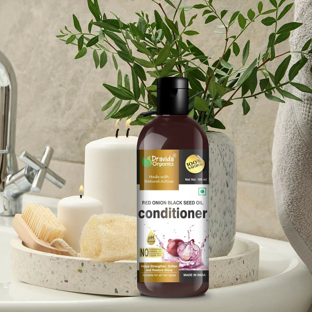 Dravida Organics Red Onion Black Seed Oil Hair Conditioner | Grocsy