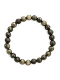 Pyrite Metal Black Round Elastic Bracelet - Ruby Raang | Grocsy