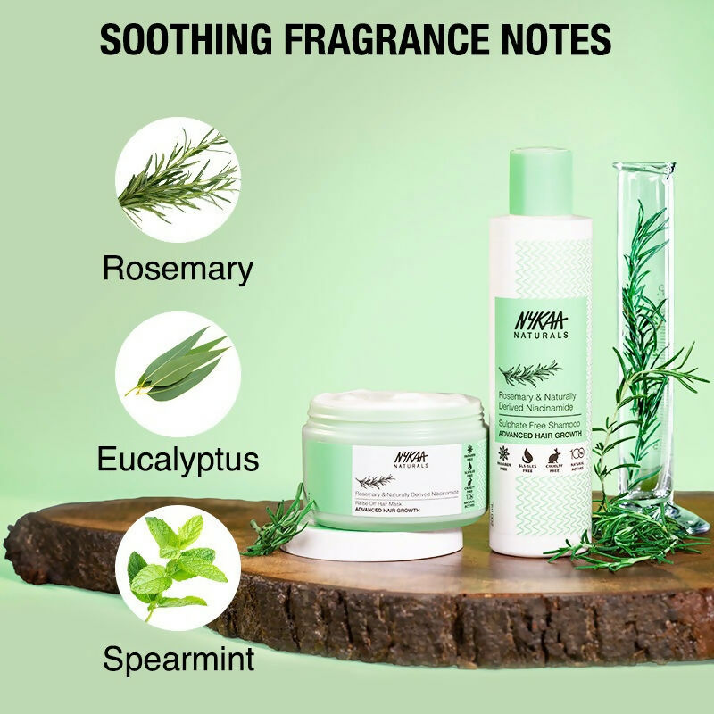 Nykaa Naturals Rosemary & Naturally Derived Niacinamide Shampoo + Mask Hair Growth | Grocsy