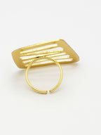 NVR Women Gold-Polished Solid Adjustable Finger Ring | Grocsy