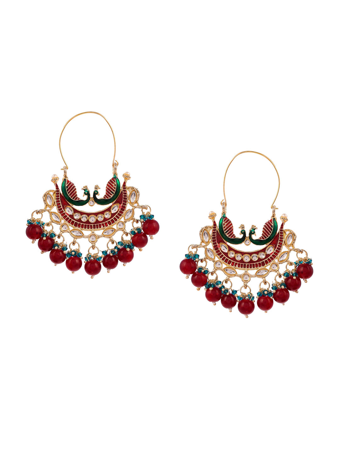 Shoshaa Women Maroon Contemporary Chandbalis Earrings | Grocsy