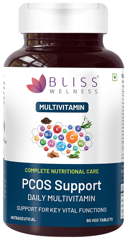 Bliss Welness PCOS Support Daily Multivitamin Veg Tablet | Grocsy