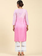 HOUSE OF KARI Floral Chikankari Embroidered Kurta | Grocsy