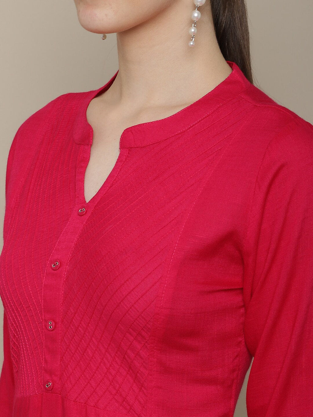 Sangria Women Pink Thread Work Straight Kurta | Grocsy
