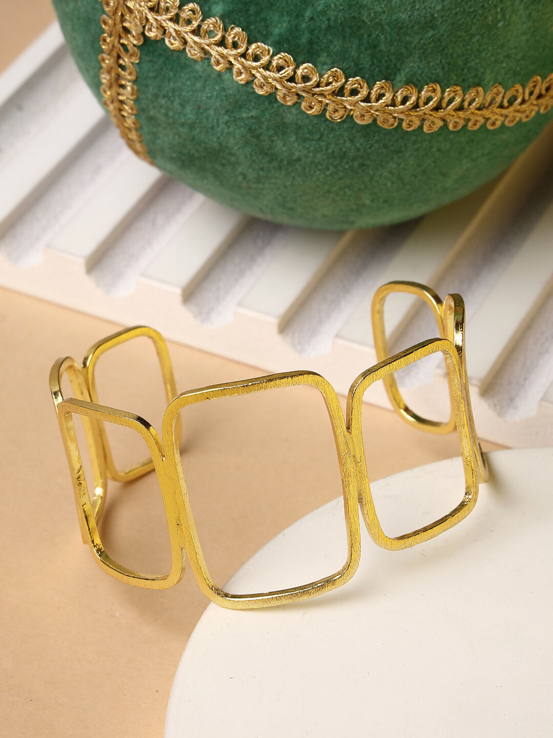 NVR Women Gold-Polished Western Cuff Bracelet | Grocsy