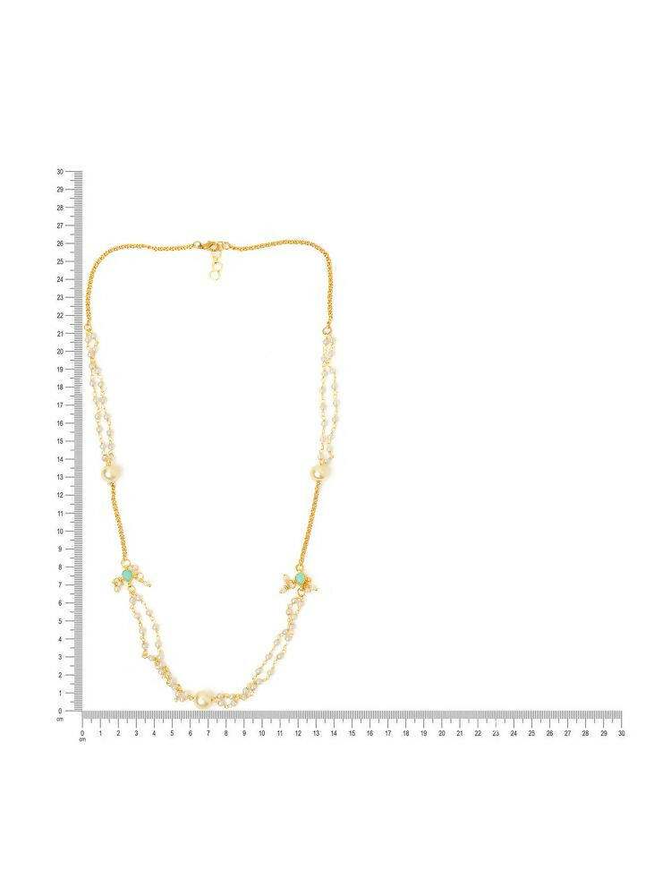 White Beaded, Kundan Necklace - Ruby Raang | Grocsy