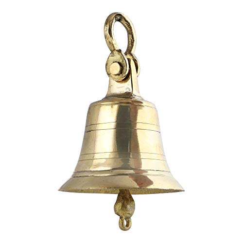 Uapan Marine Ship Brass Bells Religious Temple Ghanta (5" Inch, Gold) | Grocsy