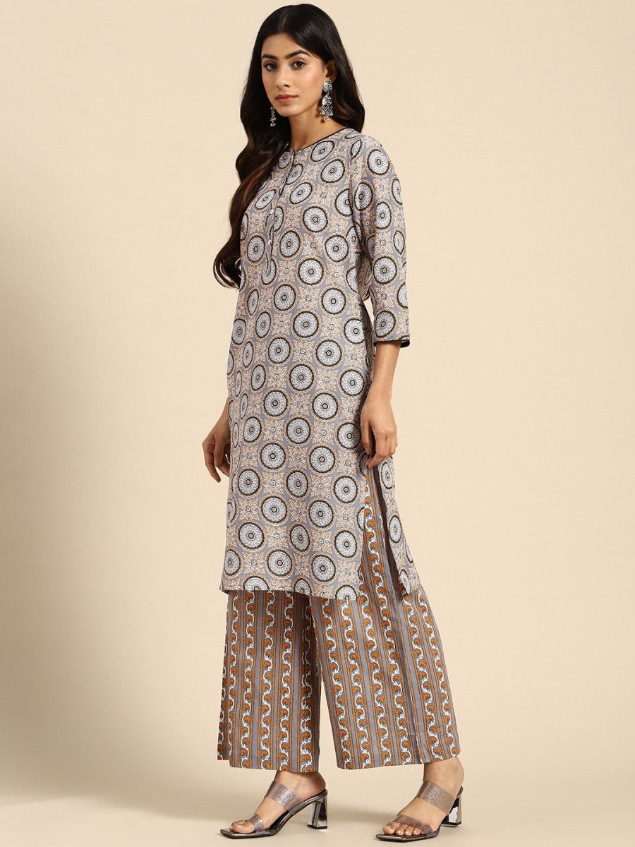 All About You Ethnic Motifs Printed Kurta with Palazzos | Grocsy