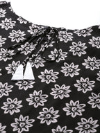 HERE&NOW Women Black & White Floral Printed Kurta | Grocsy