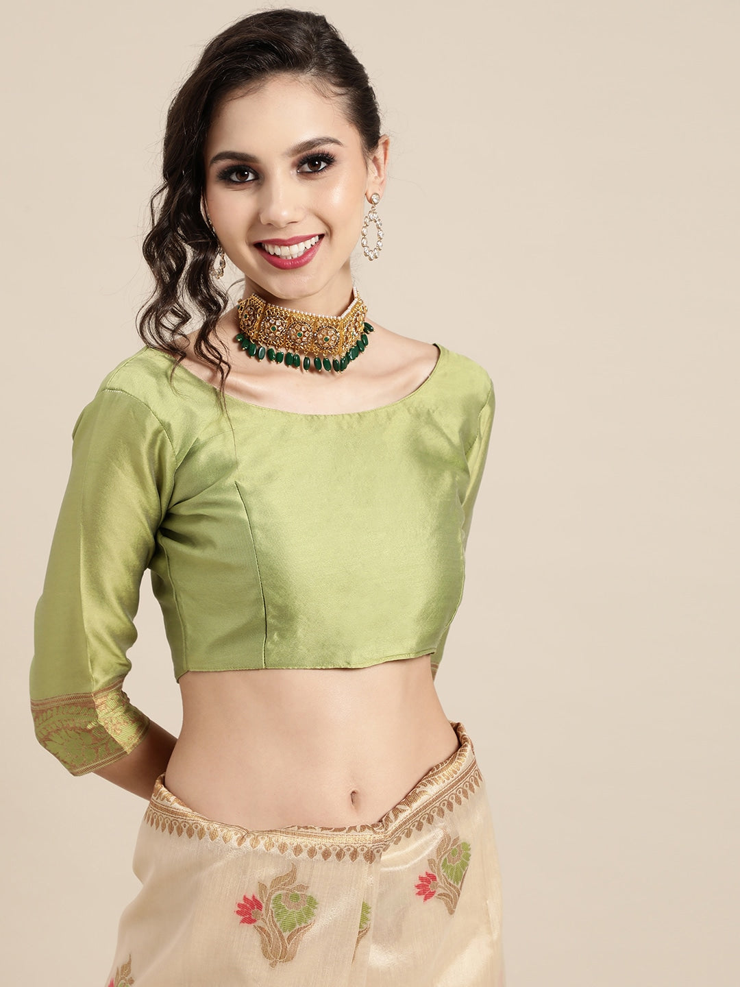 Saree Mall Ethnic Motifs Silk Blend Saree with Woven Design border | Grocsy