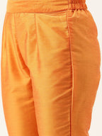 All About You Women Red & Orange Embroidered Yoke Design Kurta set with Dupatta | Grocsy
