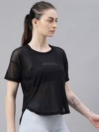 MKH Relaxed Fit Typography Printed Drop-Shoulder Sleeves Dri-FIT Sheer Training T-shirt | Grocsy