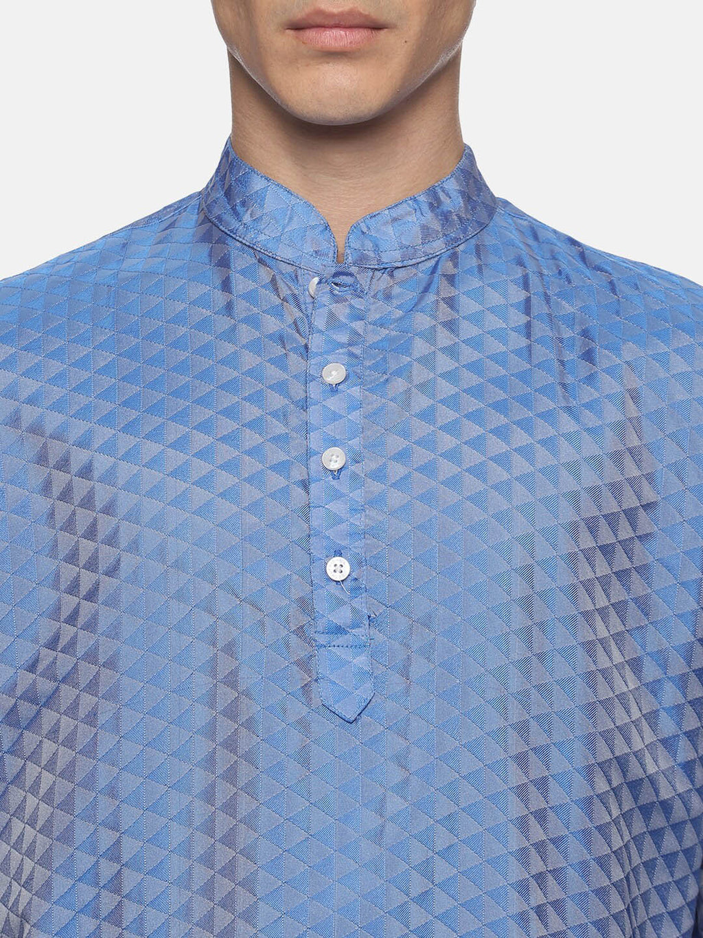 Sethukrishna Men Blue Striped Angrakha Kurti with Dhoti Pants | Grocsy