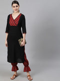 Aks Ethnic Motifs Yoke Design Pure Cotton Kurta And Trousers | Grocsy