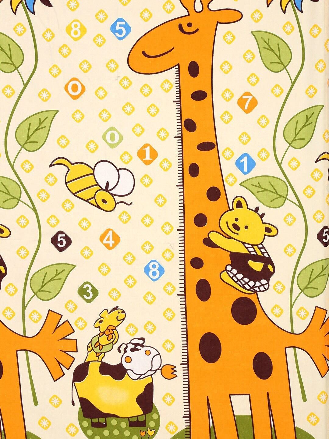 Home Sizzler Yellow & Orange Cartoon Characters 210 TC Single Bedsheet with 1 Pillow Covers | Grocsy