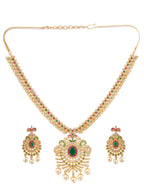 Saraf RS Jewellery Women Gold-Toned & Multi-Coloured CZ-Studded Handcrafted Jewellery Set | Grocsy