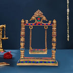 AONA Brass Swing Jhula for Ladoo Gopal Idol Krishna Statue | Grocsy
