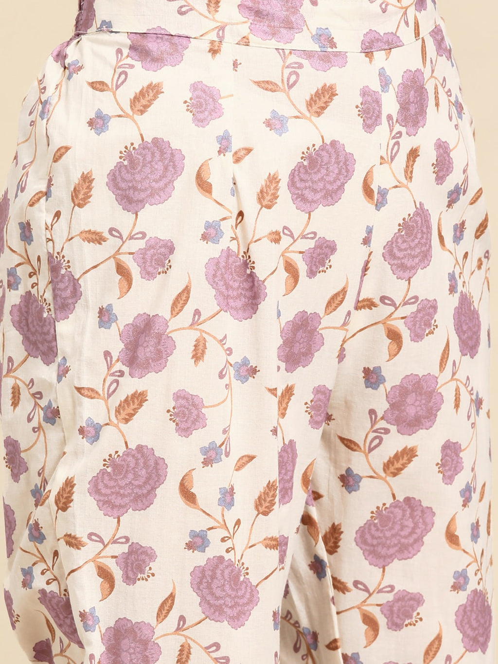 Sangria Women Floral Printed Regular Sequinned Pure Cotton Kurta with Trousers | Grocsy