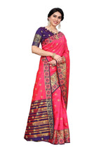 Vamika Cotton Rich Silk With Jacquard Weaving Pink Saree | Grocsy