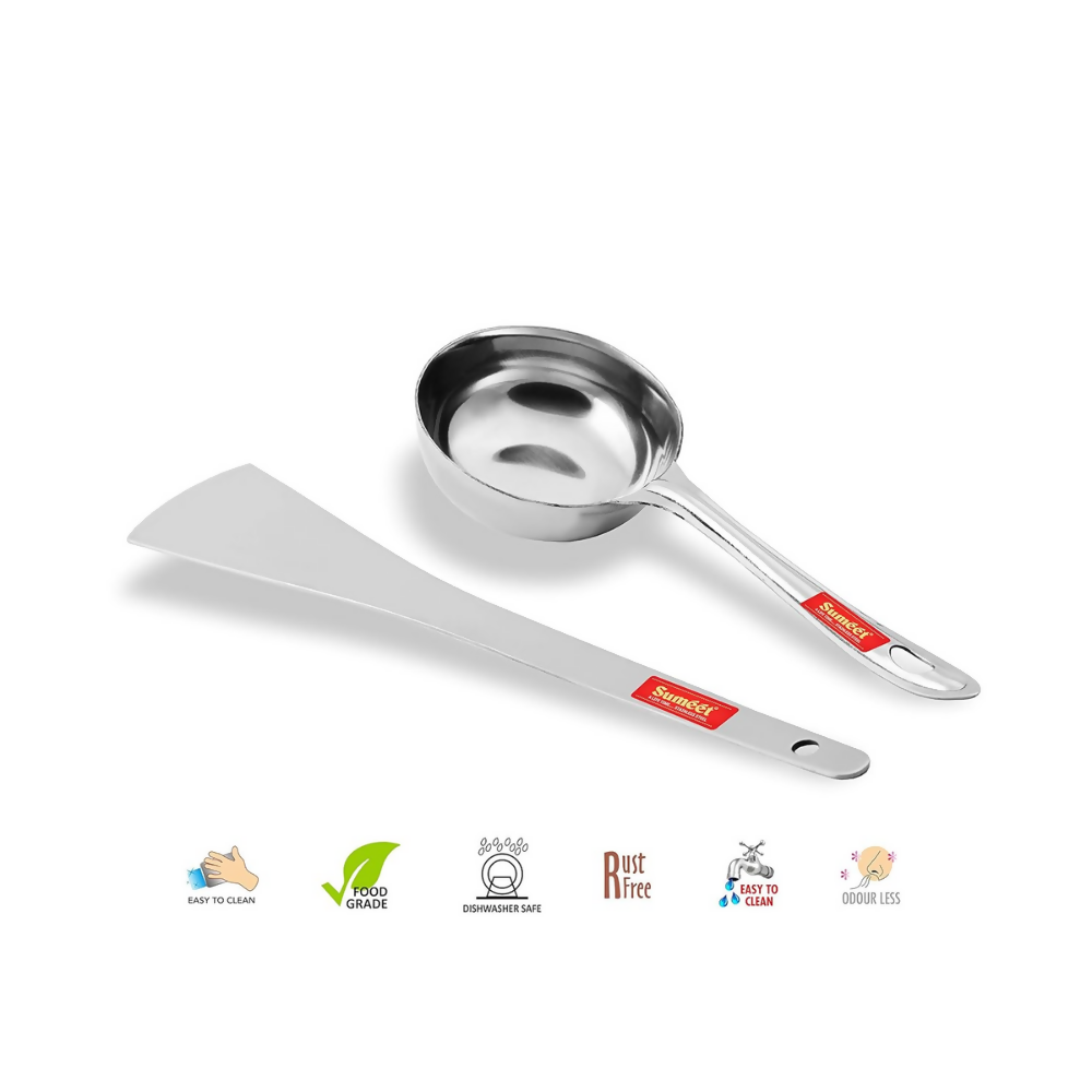Sumeet Stainless Steel Perfect Dosa Making Spoon/Ladle Set | Grocsy