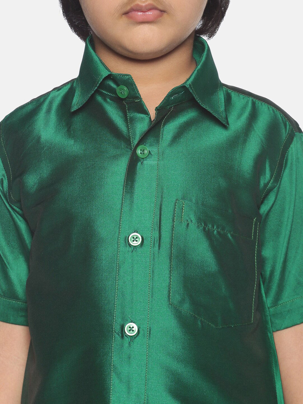 Sethukrishna Boys Green & White Shirt with Dhoti | Grocsy