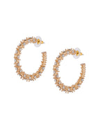Shoshaa Gold-Toned Contemporary Handcrafted Half Hoop Earrings | Grocsy