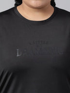 MKH Plus Size Relaxed Fit Typography Printed Dri-Fit Sports T-shirt | Grocsy