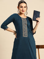 Sangria Women Embroidered Floral Kurta | Grocsy