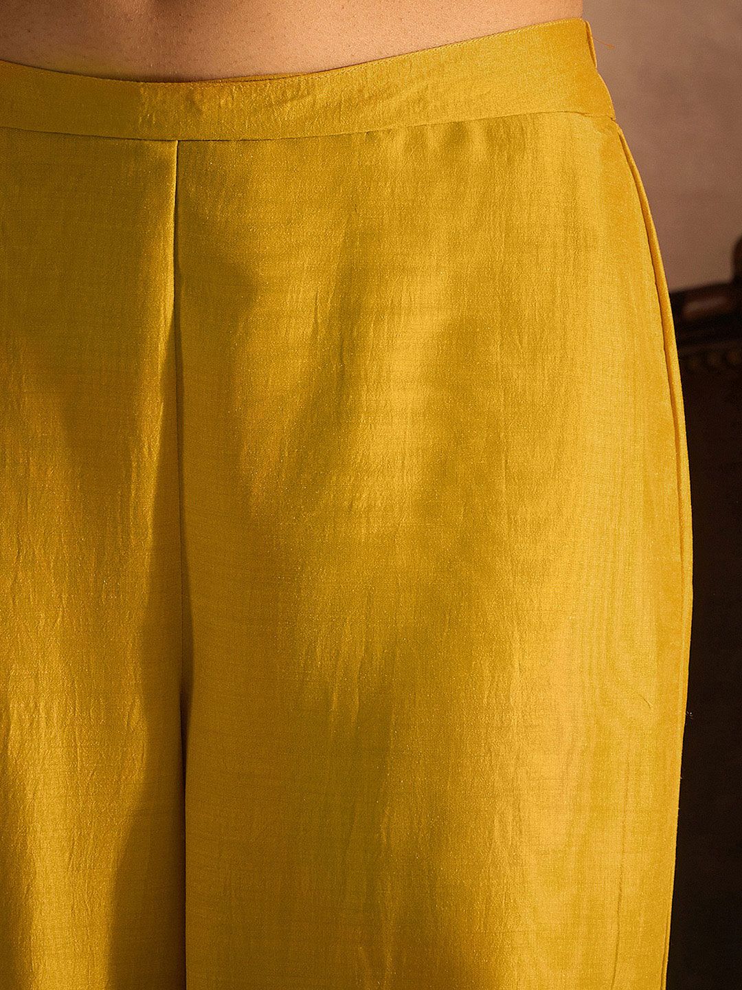 Indo Era Yellow Paisley Embroidered Regular Straight Kurta With Trousers & Dupatta | Grocsy