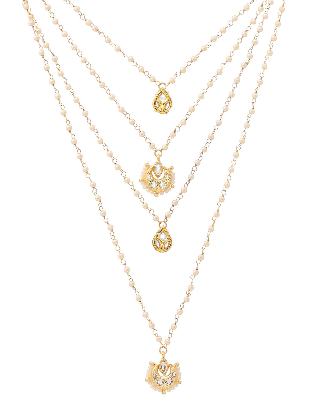 Ruby Raang Gold Kundan Layered Necklace | Grocsy