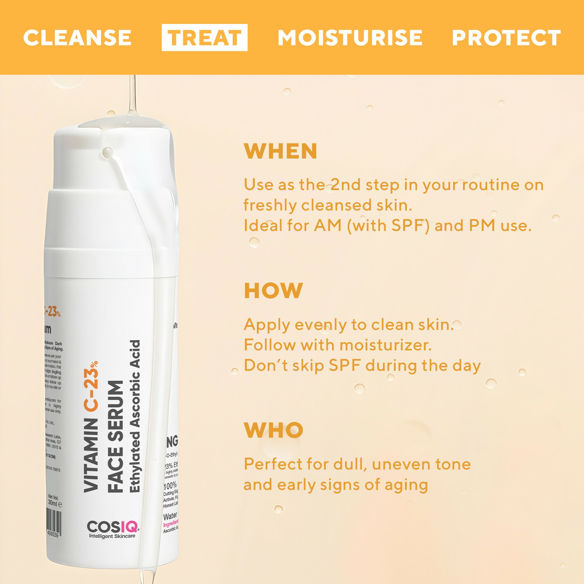 Cos-IQ Vitamin C-23% Face Serum | Grocsy