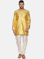 Sethukrishna Mens Gold-Toned Kurta with Pyjamas | Grocsy
